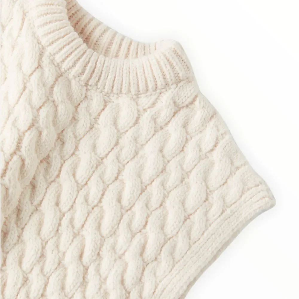ZARA Kids | Cream | CABLE KNIT PONCHO